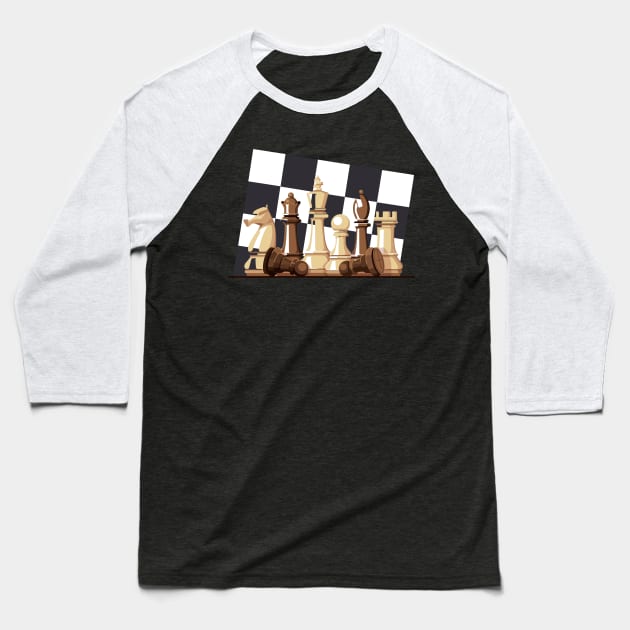 Chess board Baseball T-Shirt by Onceer